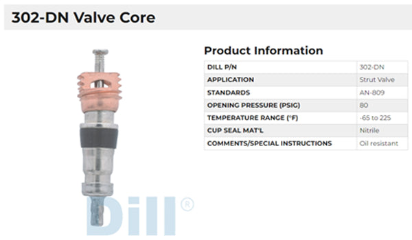 SCHRADER CORE DILL 302-DN