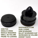 FOX PODIUM UTV POWERSPORTS DUAL SEAL SCHRADER HIGH VOLUME 2.5 RESI END CAP (2.250 BORE) UPGRADE KITS